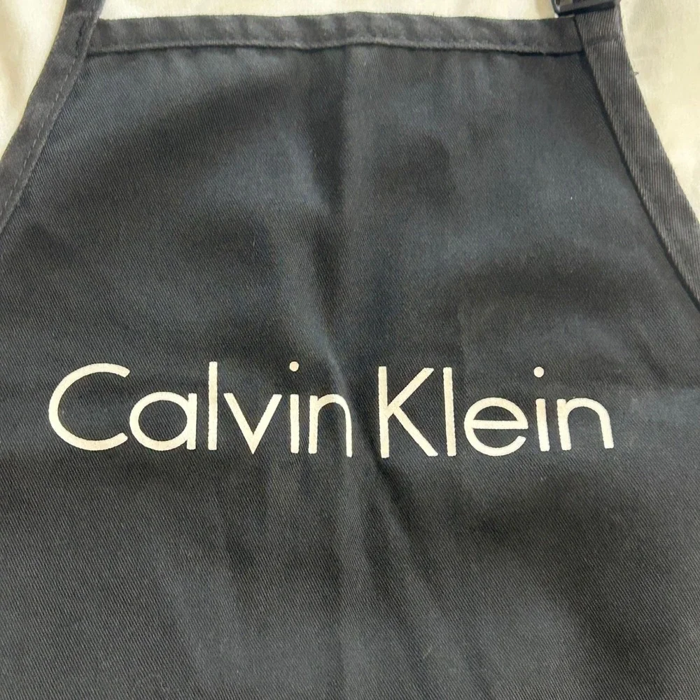 Vintage Calvin Klein Black Apron Logo 3-Pocket Made in USA Adjustable Strap